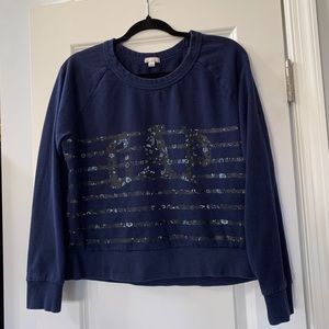 GAP Sweatshirt- Navy with floral “GAP” design. Size L